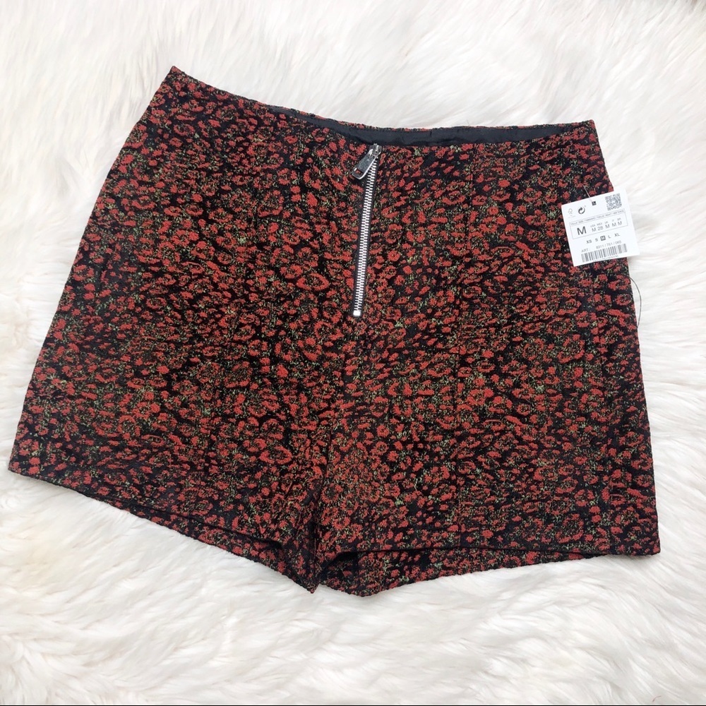 NWT Zara Retro Leopard Print Shorts